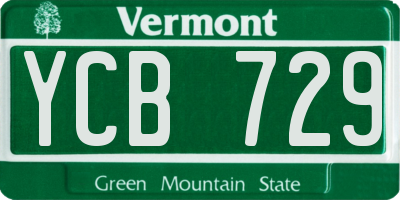 VT license plate YCB729