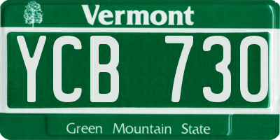 VT license plate YCB730
