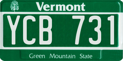 VT license plate YCB731