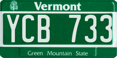 VT license plate YCB733