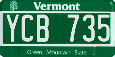 VT license plate YCB735