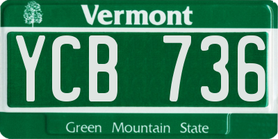 VT license plate YCB736
