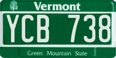 VT license plate YCB738