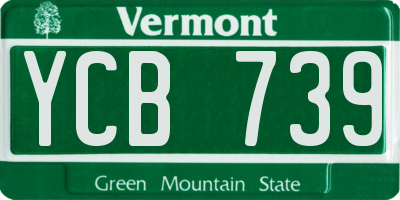 VT license plate YCB739