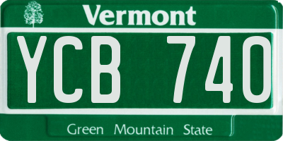 VT license plate YCB740