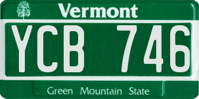 VT license plate YCB746