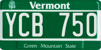 VT license plate YCB750