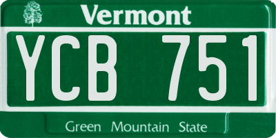 VT license plate YCB751
