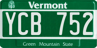 VT license plate YCB752