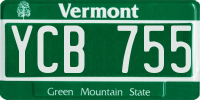 VT license plate YCB755
