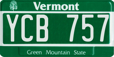 VT license plate YCB757