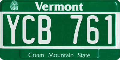 VT license plate YCB761