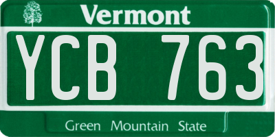 VT license plate YCB763