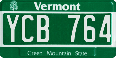 VT license plate YCB764