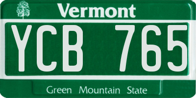 VT license plate YCB765