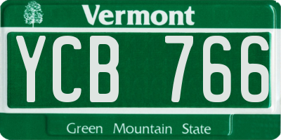 VT license plate YCB766