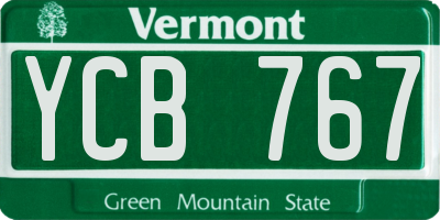 VT license plate YCB767