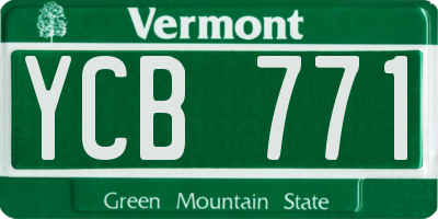 VT license plate YCB771