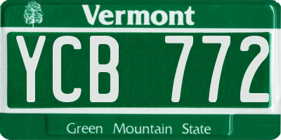 VT license plate YCB772