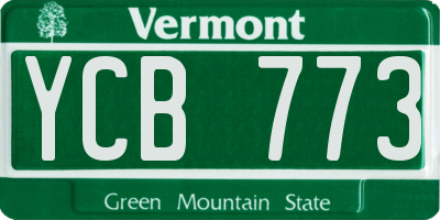 VT license plate YCB773
