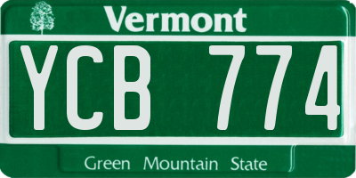 VT license plate YCB774