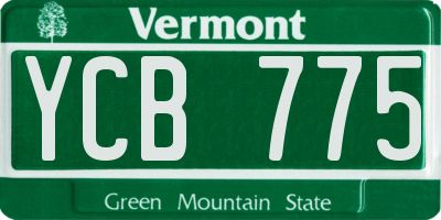 VT license plate YCB775