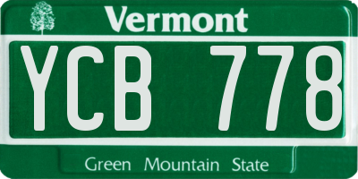 VT license plate YCB778