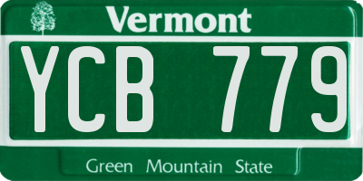 VT license plate YCB779