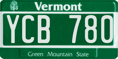 VT license plate YCB780