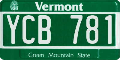VT license plate YCB781