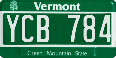 VT license plate YCB784