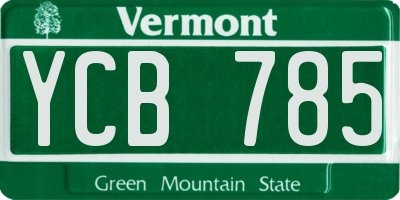 VT license plate YCB785