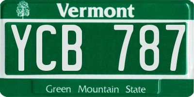 VT license plate YCB787