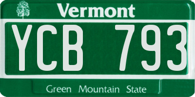 VT license plate YCB793