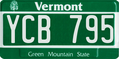 VT license plate YCB795