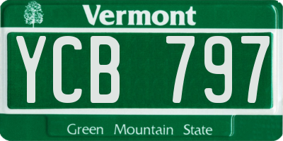VT license plate YCB797