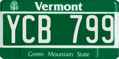 VT license plate YCB799