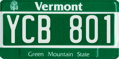 VT license plate YCB801