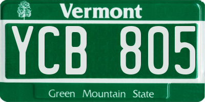 VT license plate YCB805
