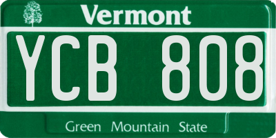 VT license plate YCB808