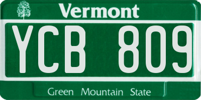 VT license plate YCB809