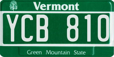VT license plate YCB810
