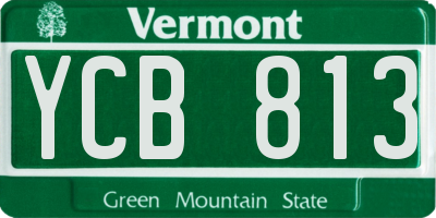 VT license plate YCB813