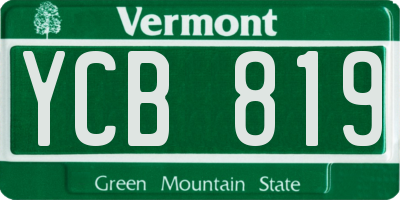 VT license plate YCB819