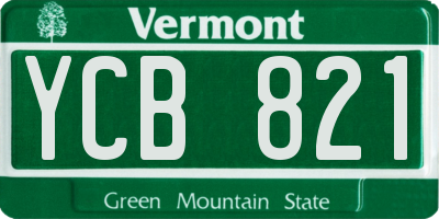 VT license plate YCB821