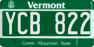 VT license plate YCB822