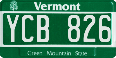 VT license plate YCB826