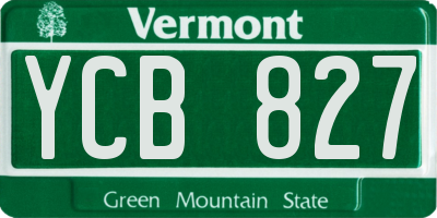 VT license plate YCB827