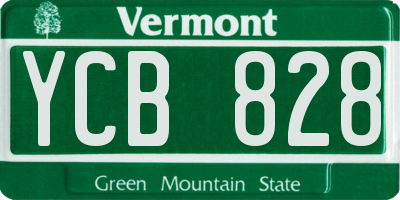 VT license plate YCB828