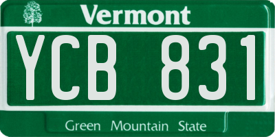 VT license plate YCB831